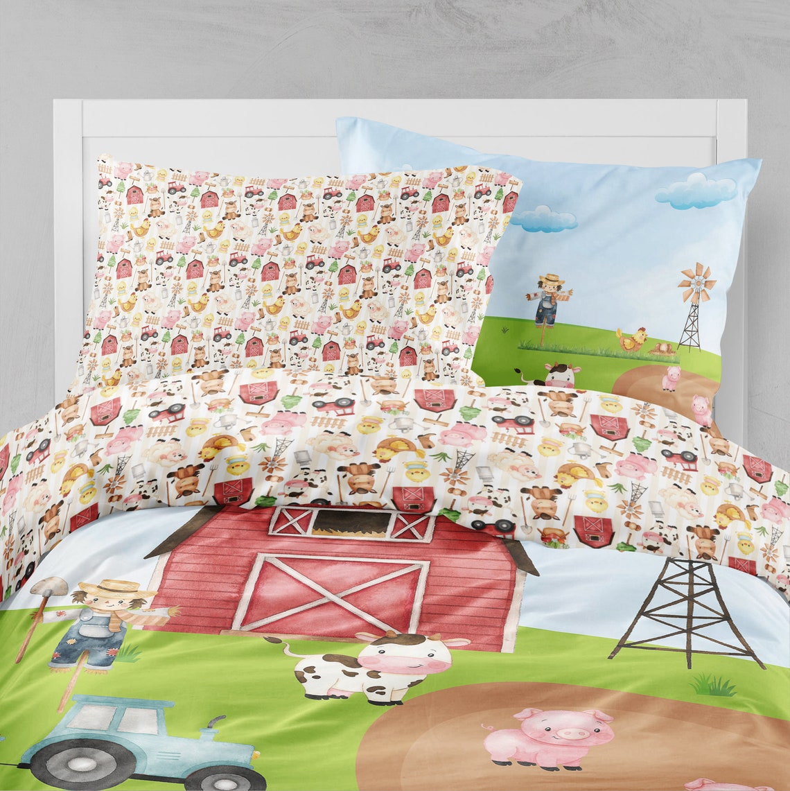 Farm Kid Bedding Set Toddler Boy Bedding Farm Bedding Set Etsy