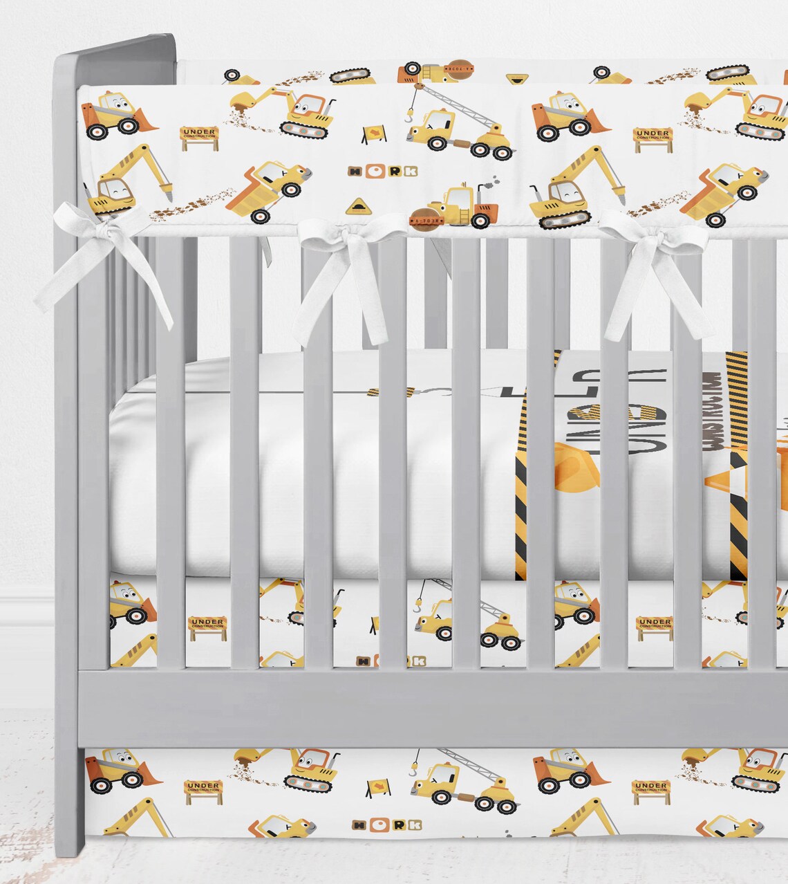 Construction Baby Boy Crib Bedding Set Boy Crib Bedding Etsy