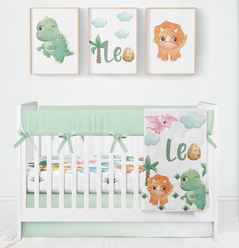 Dinosaur Crib Sheet Dinosaur Crib Bedding Dinosaur Nursery Etsy