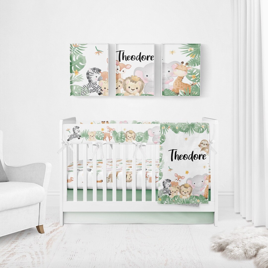 Safari Crib Bedding Set, Organic Cotton Safari Nursery, Safari Crib