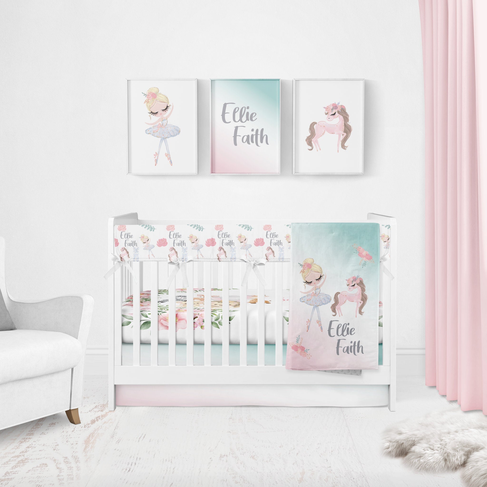 Ballerina baby 2025 bedding crib sets
