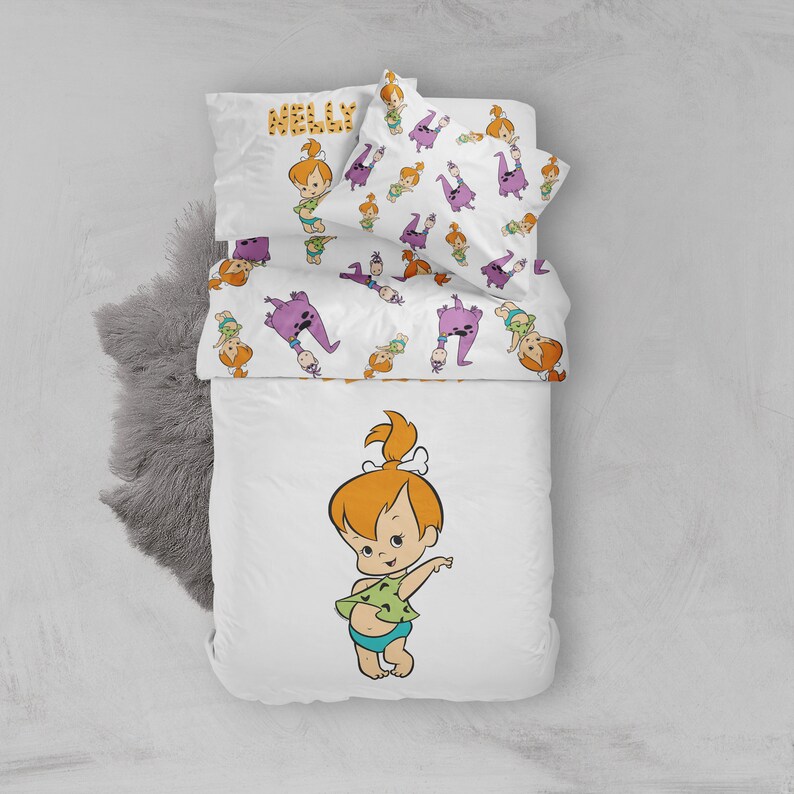 Pebbles bedding set flintstone bedding girls bedding gift Etsy