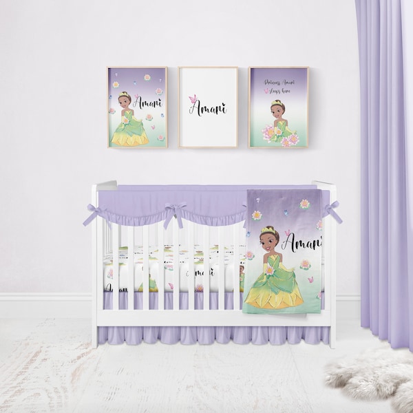 Princess Girl Crib Bedding, Princess Girl Nursery, Personalized Baby Blanket Girl, Personalized Girl Crib Sheet, princess Baby Gril Blanket