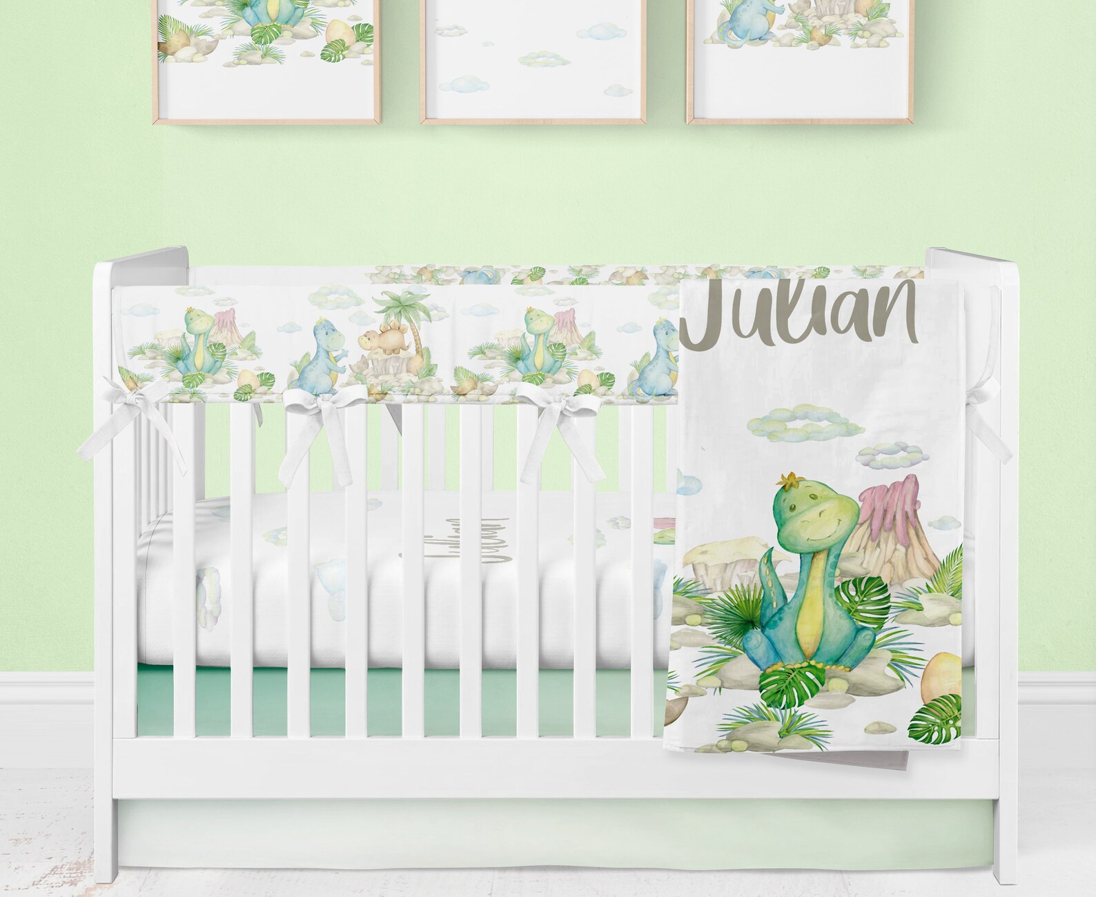 Dinosaur Crib Bedding Set Dinosaur Nursery Baby Bedding Etsy