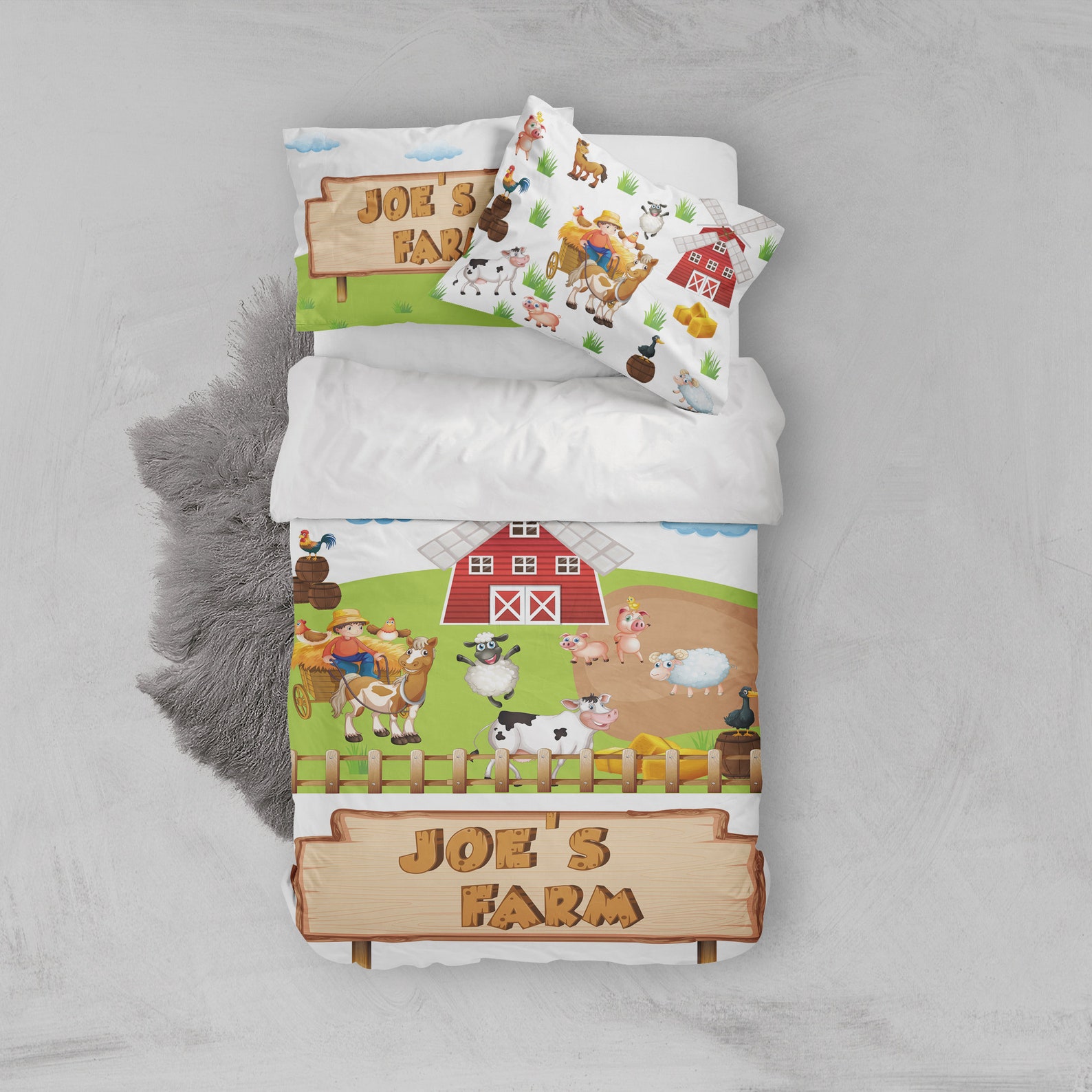 Toddler Boy Bedding Farm Kid Bedding Set Twin Comforter Etsy