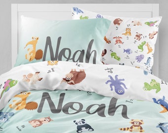 Personalized Alphabet Duvet Cover Set: Organic Cotton Toddler