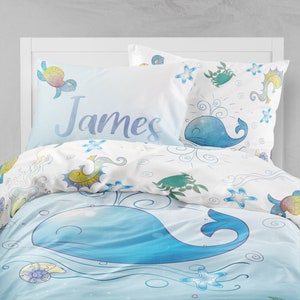 Sea boys Room, Unter the sea boys Bedding, Twin Duvet Covers, Toddler Comforter, boy whale Duvet, Bedding Sets Kids, teen bedding