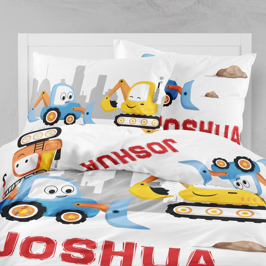 Construction Bedding Set, Boys Bedding, Truck Fitted Sheet