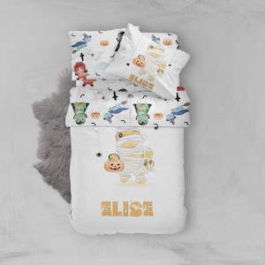 Halloween Kids Bedding, Halloween Sheet Set, Twin Bedding Boy, Toddler Bedding Girl, Boys Bedding Set, Halloween, Halloween duvet cover