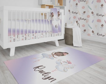 Personalized Ballerina Nursery Rug: Baby Girl Room Decor