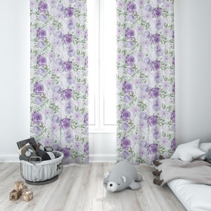 Floral curtains, nursery curtains, girl curtain, baby girl curtain, girl window curtain, floral room decor, floral nursery decor