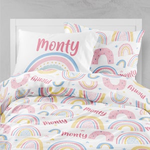 Organic Rainbow Girl Bedding Set: Duvet Cover & Sheet
