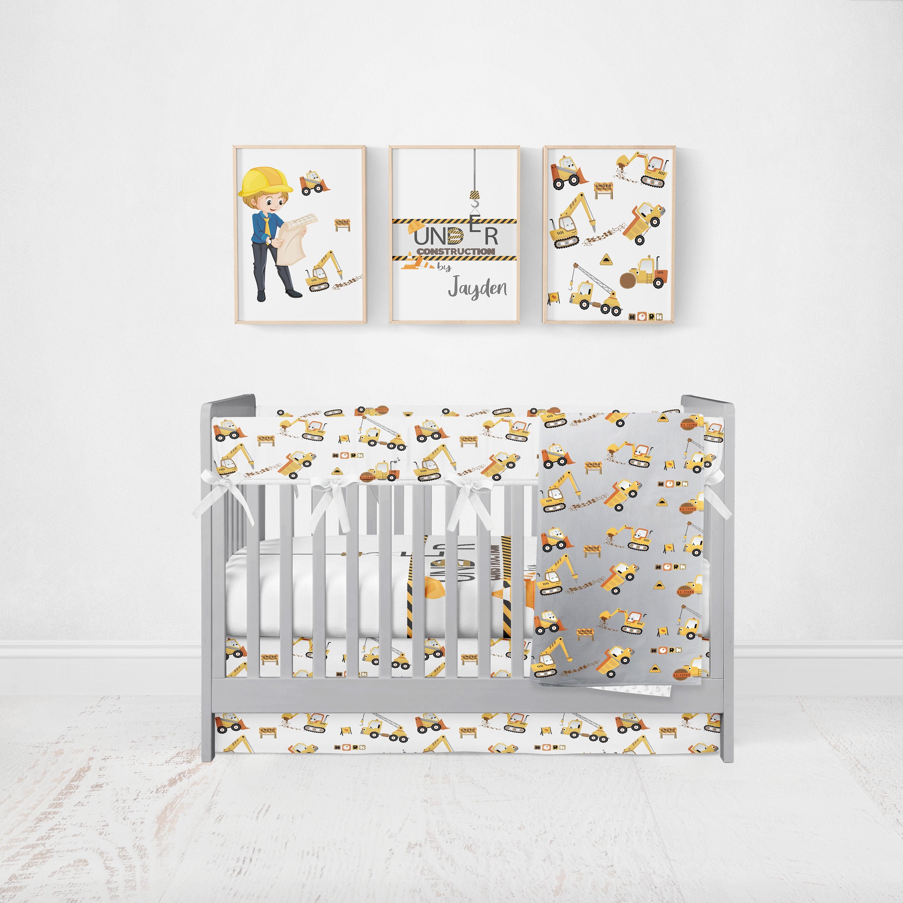 Organic Construction Crib Bedding Crib Sheet Set Baby Crib Etsy