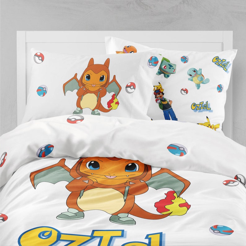 Pokemon bedding set custom bedding charizard bedding Etsy