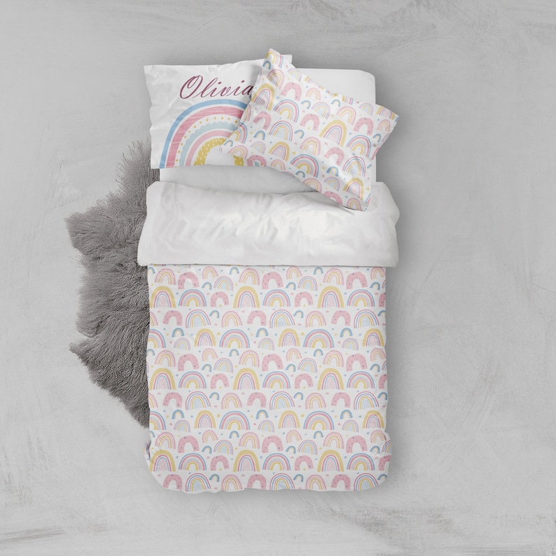 Rainbow Girl Bedding Set Girls Room Twin Full Toddler Etsy