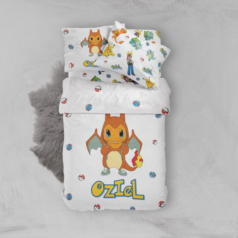 Pokemon bedding set custom bedding charizard bedding Etsy