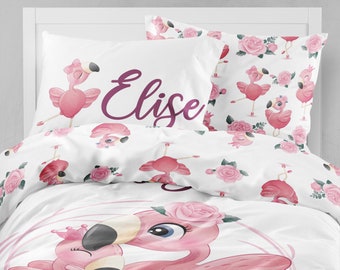 Copripiumino Singolo Flamingo 135x200 | Morbida Microfibra Rosa Con Fenicotteri Per Cameretta Bambini
