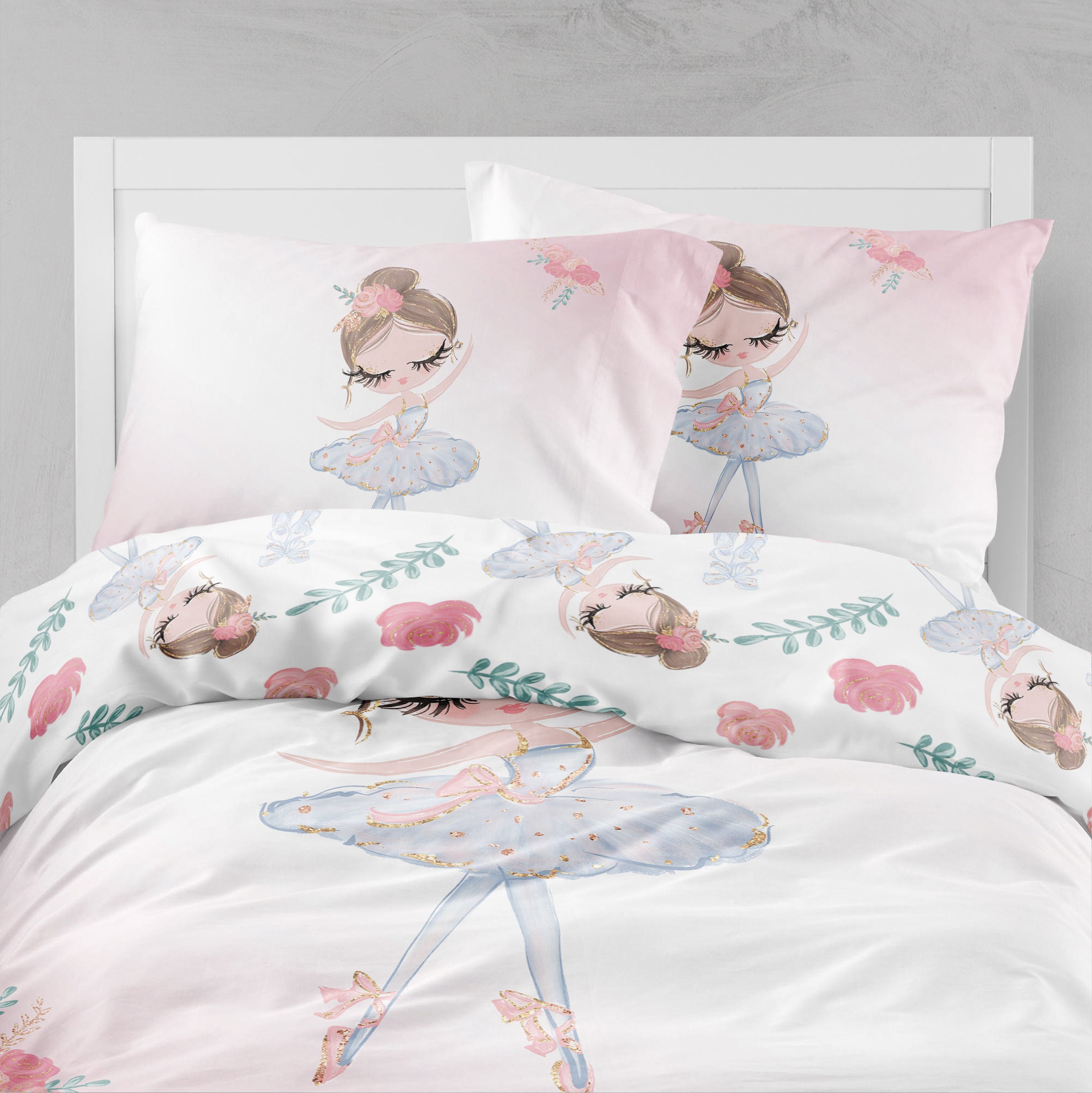 Ballerina Duvet Cover Set Personalized Bed Cover Ballerina Bedding Set Toddler Comforter Girls Bedding Set Ballerina Sheet Set Etsy Canada