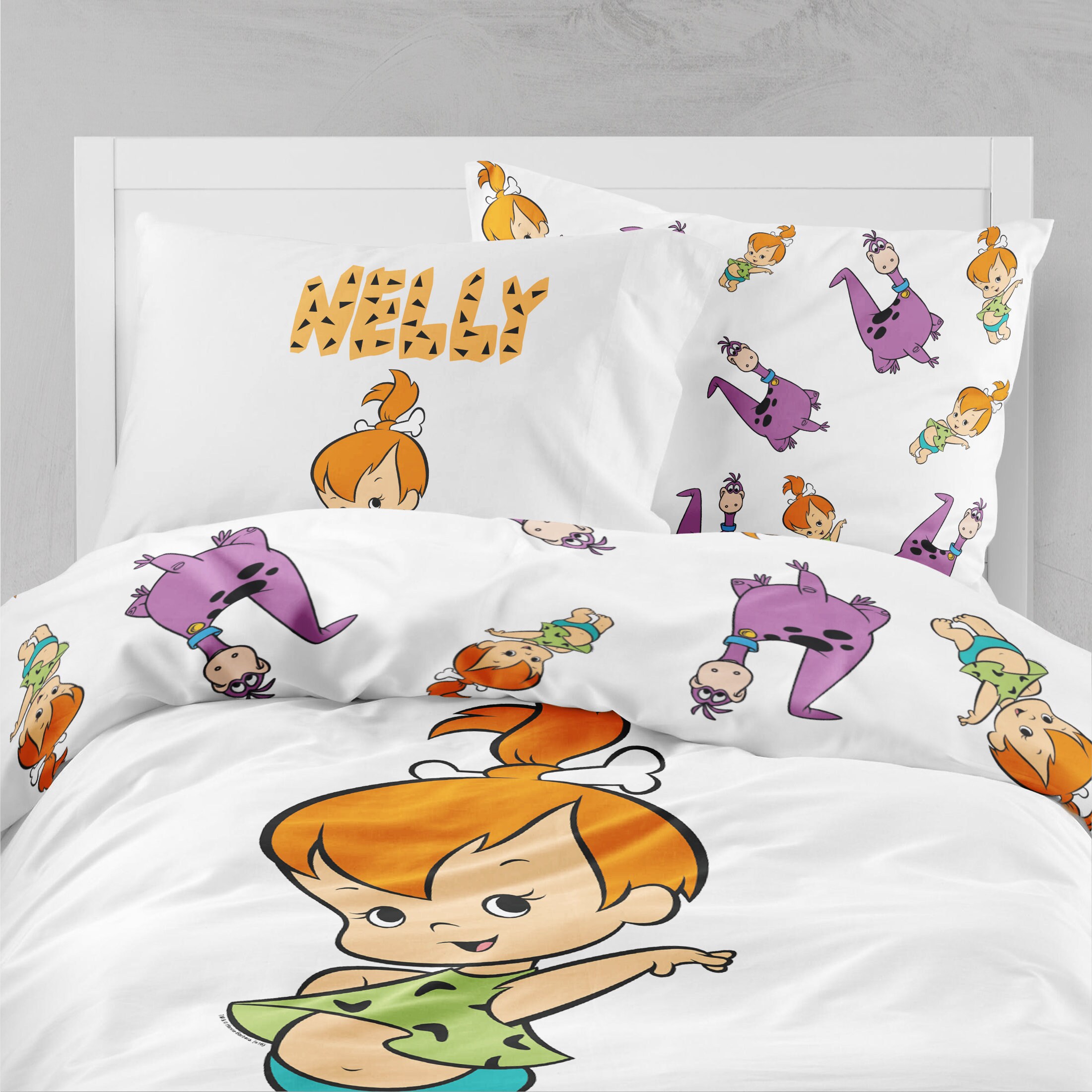 Pebbles bedding set flintstone bedding girls bedding gift Etsy