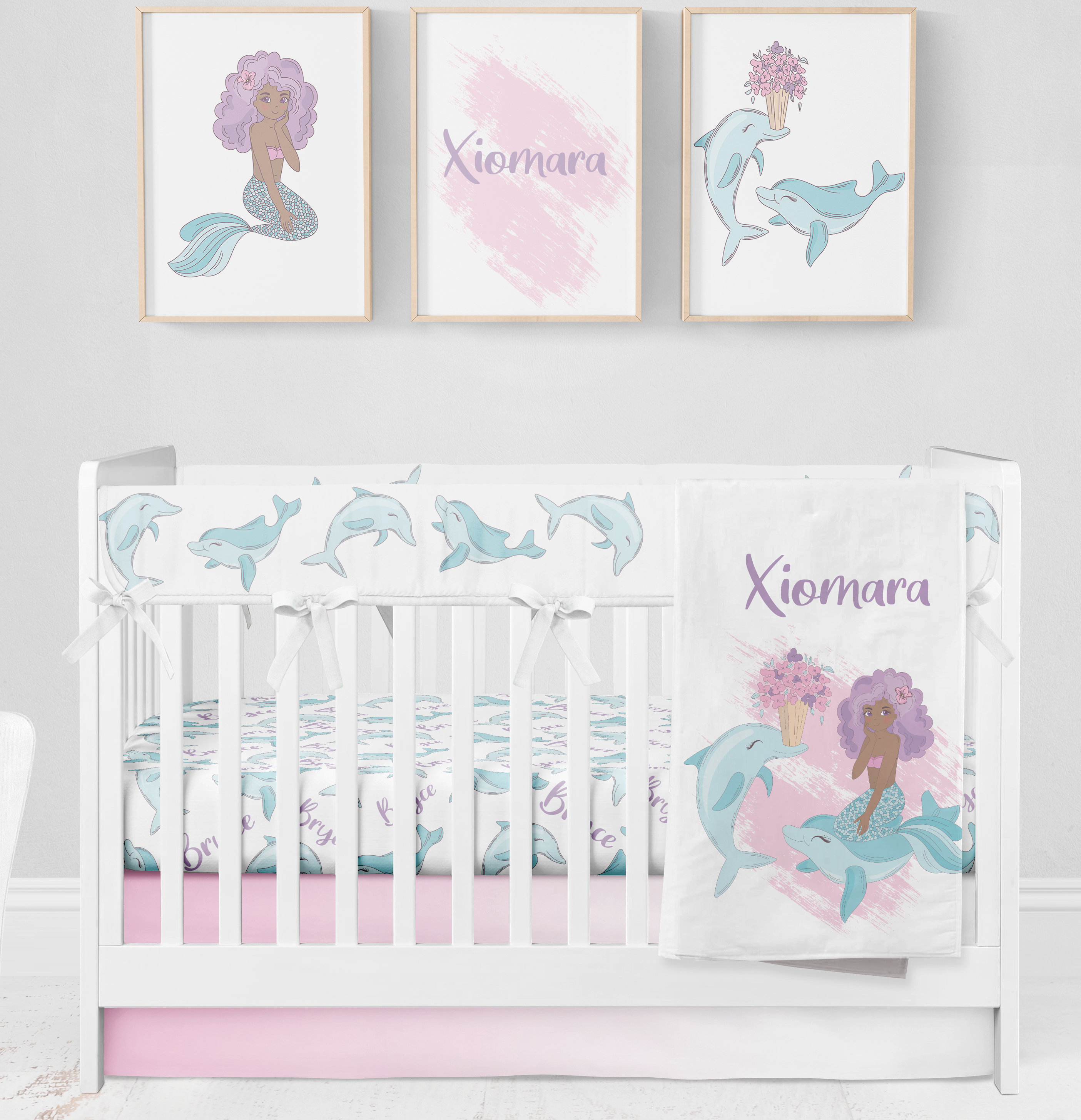 Mermaid Crib Bedding Set Crib Bedding Set Girl Mermaid Etsy