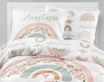 Set Biancheria Letto 6 Pezzi Arcobaleno Glitter Per Ragazze - Viola Galassia