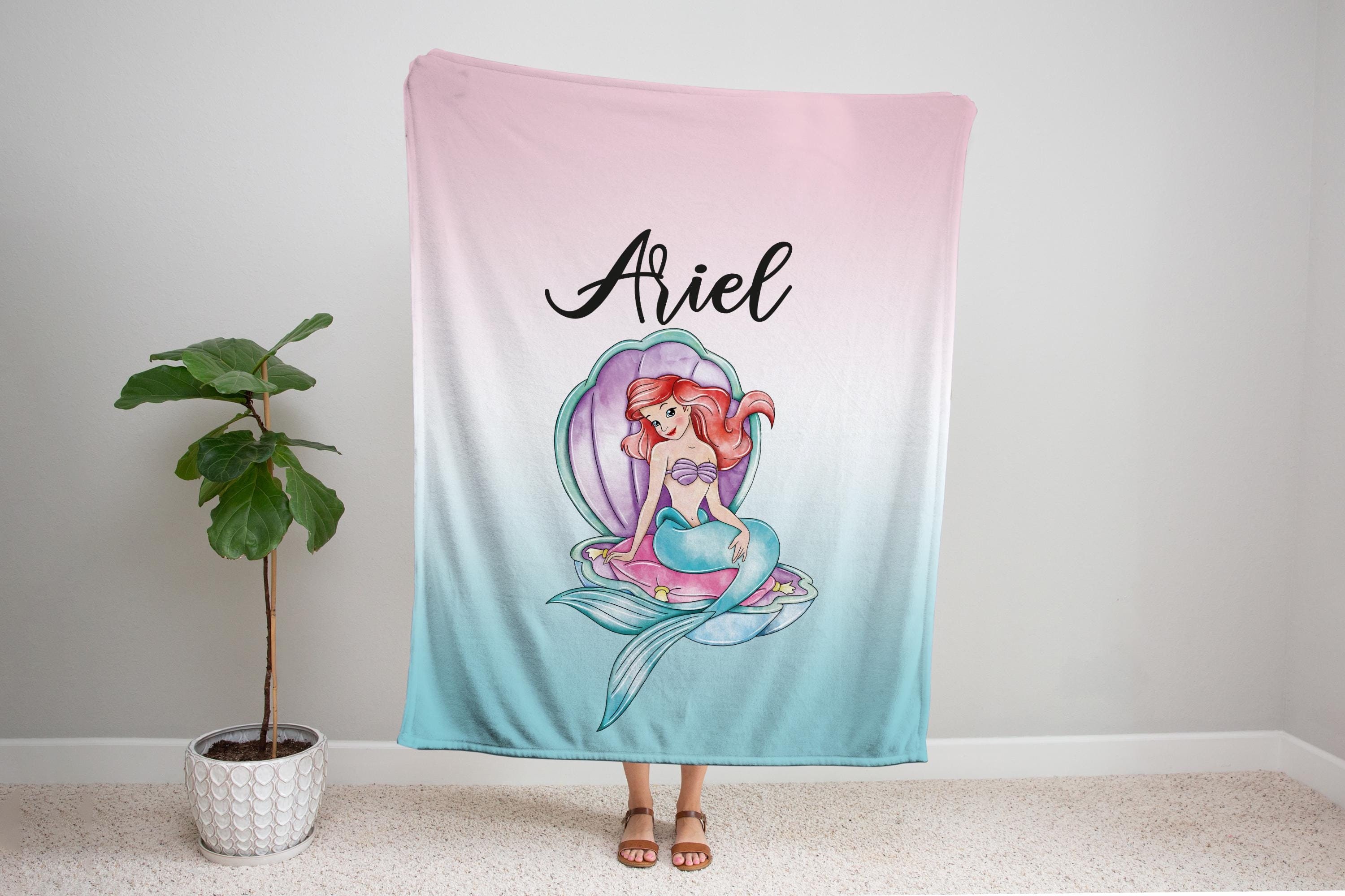 Personalized Mermaid Baby Blanket, Baby Name Blanket, Custom Baby Blanket, Mermaid Minky Baby Blanket, Baby Girl Blanket, Baby Gift