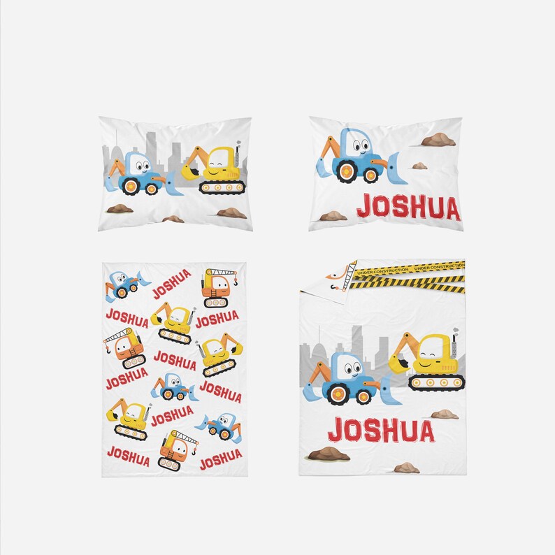 Construction Bedding Set Boys Bedding Truck Fitted Sheet Etsy