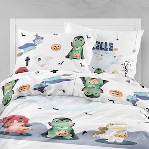 Halloween Bedding, Halloween Sheet, Twin Comforter, Toddler Bedding Girl, Boys Bedding Set, Halloween, Halloween duvet cover