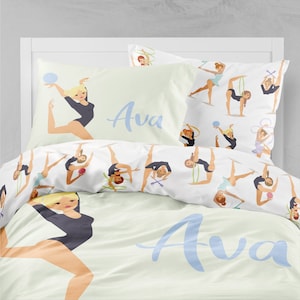 Gymnastic girl Bedding, Twin Comforter, Duvet, Toddler, Girl Bedding, Kid Bedding Set, Queen, King, Pillowcase Set, Pink bedding