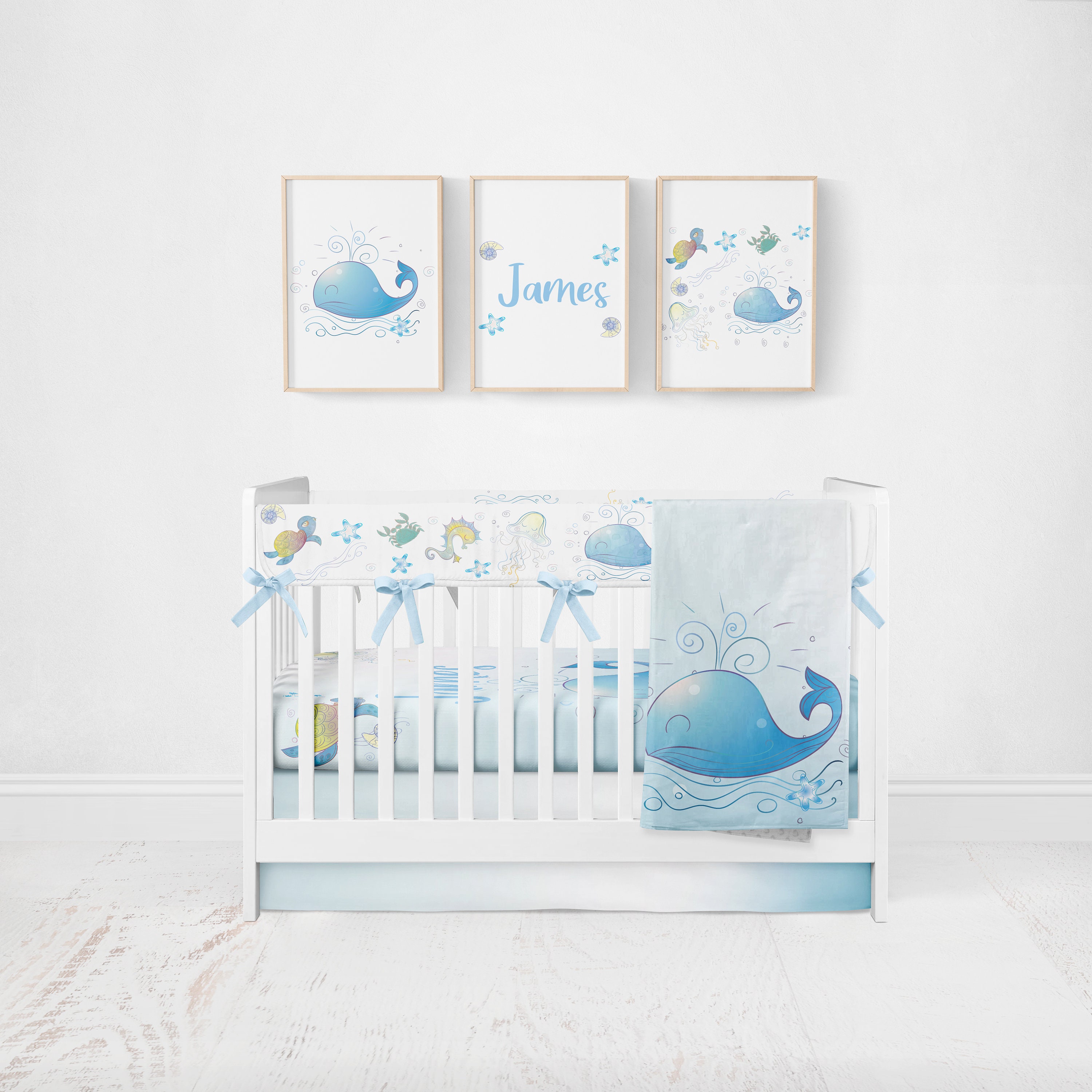 Baby boy Crib bedding set personalized whale crib bedding Etsy