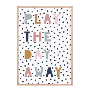 Play the day away print | nursery prints | playroom prints | scandi nursery print | nursery decor | playroom decor