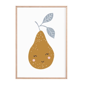 Pear print | fruit print | nursery prints | scandi | nursery wall art | kids wall art