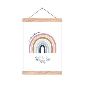 Anuncio de nacimiento arco iris / impresiones de la guardería / impresión arco iris / impresiones de la sala de juegos / decoración de la habitación del bebé / decoración de la habitación de los niños