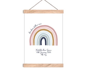 Rainbow birth announcement | nursery prints | rainbow print | playroom prints | baby’s room decor | kids room decor