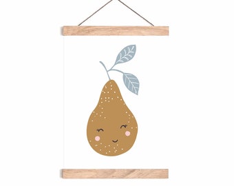 Pear print | fruit print | nursery prints | scandi | nursery wall art | kids wall art
