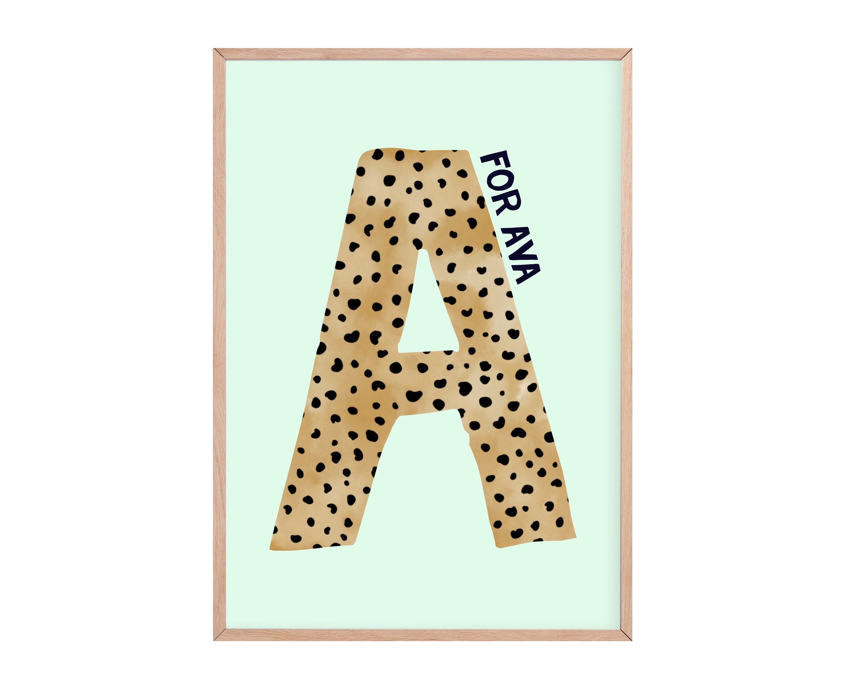 personalised letter print jungle animal print leopard etsy