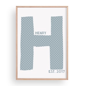 Nombre personalizado y letra impresa / anuncio de nacimiento / impresiones de vivero / scandi / arte de la pared de la guardería / cartel del nombre