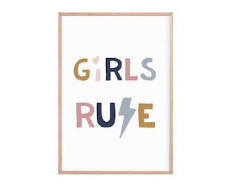 Girls rule print | girls room print