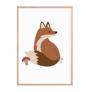 Woodland print | fox print  | nursery prints | scandi | nursery wall art | kids wall art