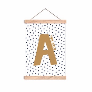 Pôster personalizado com nome e letra | anúncio de nascimento | estampas infantis | escândalo | arte de parede de berçário | cartaz de nome