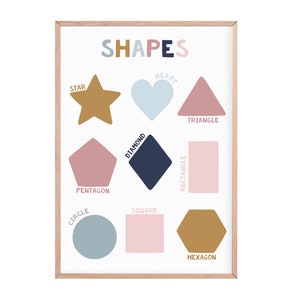 Formen Druck | | Kinder Poster | Lehrdruck | Lernformen Print | Kinder Wandkunst