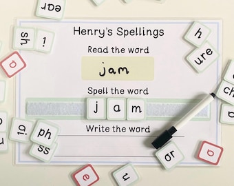 Personalized Phonics Spelling Sheet: Read, Spell & Write (Digital Download)