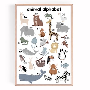 Animal alphabet print | nursery prints | abc animal print | alphabet poster | abc poster | educational poster | animal abc print