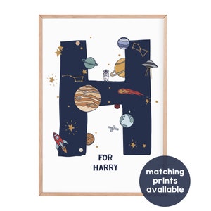 Personalised space themed name print | space poster | nursery prints | space print | space decor | playroom decor | nursery decor