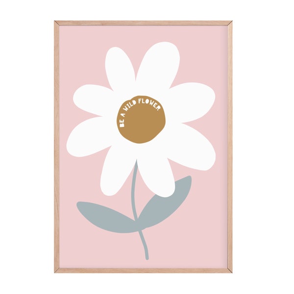 Madeliefjesprint | wilde bloemenprints | wees een wilde bloemenprint | speelkamerinrichting | kinderkamerdecoratie | kunst aan de muur voor kinderen