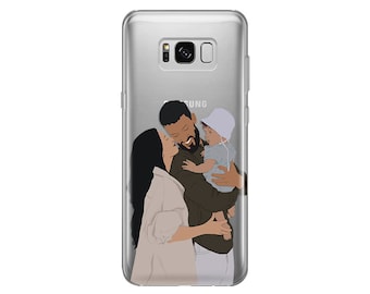 Faceless Custom Minimalist Portraits phone Custom Drawing Case Custom Gifts Soft TPU Cover for Samsung case S23 S22 S21 S20 plus Edge fe