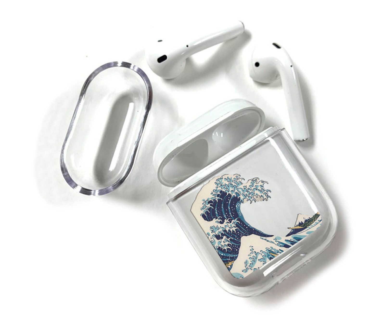 The Great Wave Gift Clear Airpods Cases Hard Shell Airpods - Etsy