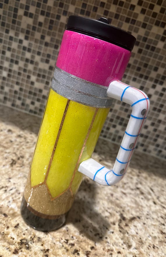 Pencil tumbler, Pencil, tumblers, teacher tumbler, Custom tumbler, Pencil