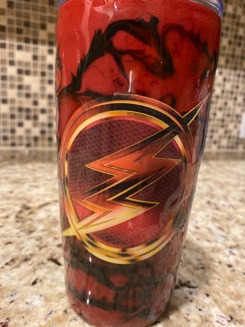 20oz Tumbler Super Hero Tumbler Hot Tumbler Cold Tumbler FLASH Tumbler