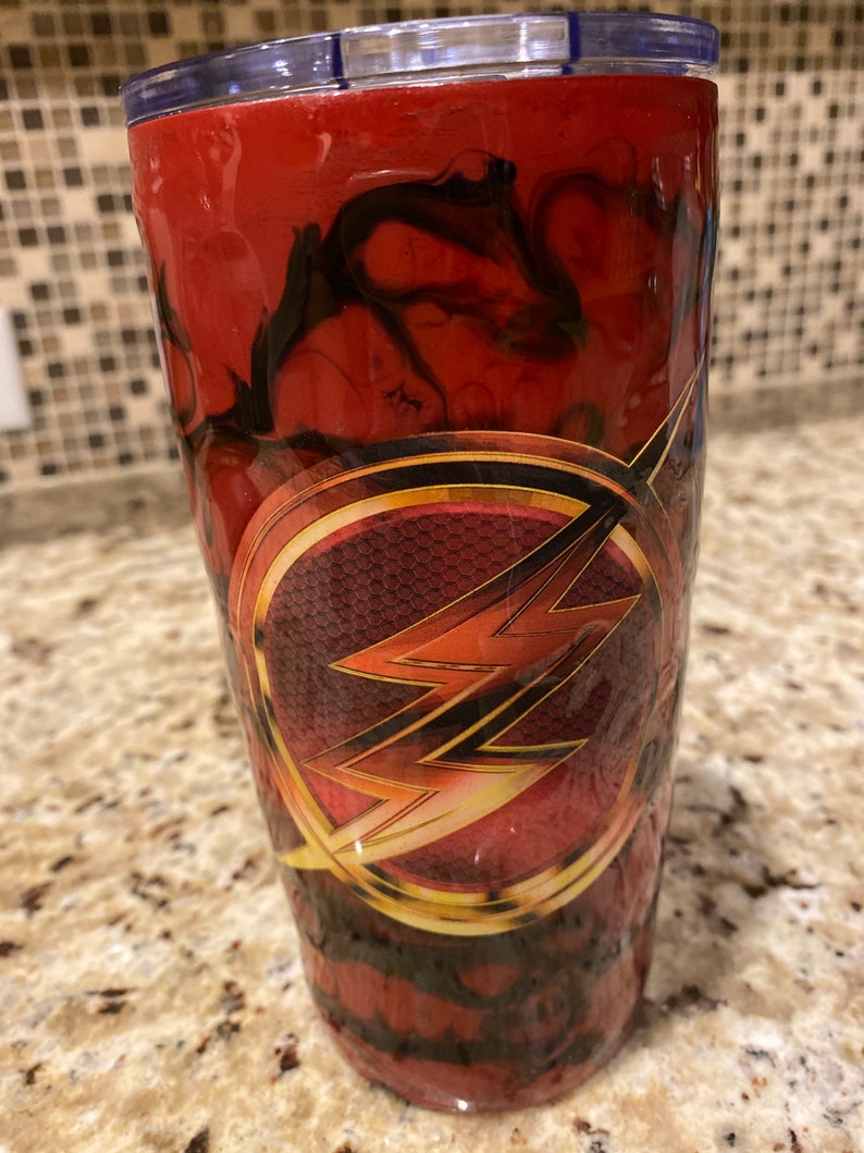 20oz Tumbler Super Hero Tumbler Hot Tumbler Cold Tumbler FLASH Tumbler